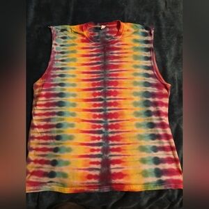 Vibrant Tie-Dye Sleeveless Top Mens‎ L.